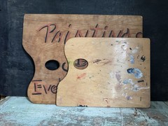Vintage wooden artist palette Wall decor Painter Painting Acrylic antique Wood