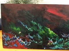Art Original Acrylic On Wood signed Nancy Peidelstein “Magnificent Storm”