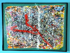 ABSTRACT MODERN ACTION PAINTING ORIGINAL ART ACRYLIC CANVAS LARGE