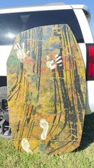 Ed Brodkin 1993 Chelsea Artist …Large Mixed Media Abstract Painting On Wood