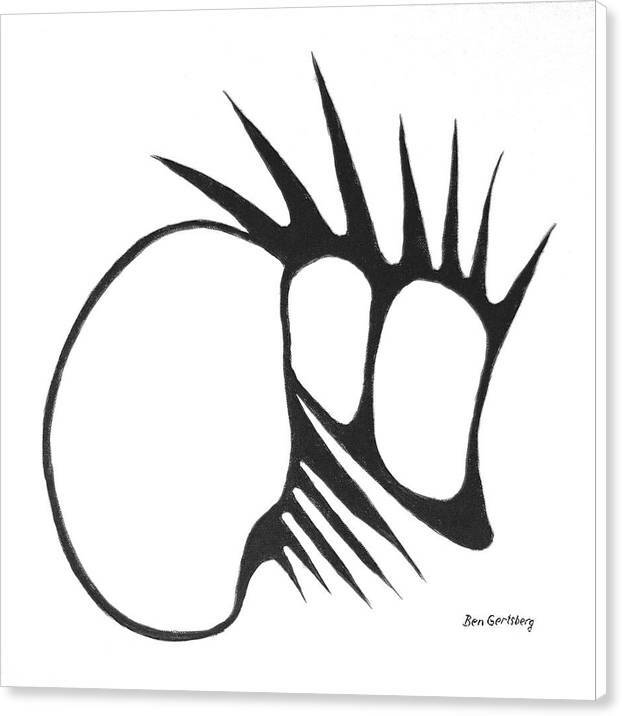Hedgehog in Black – Original Abstract Charcoal and Acrylic Painting on Canvas