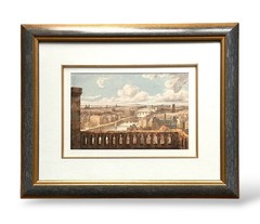 19th Century French School watercolor View of Paris from Saint Gervais Church