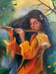 Original Painting Oil, 16×20 inch,Authors Signed Wall Decor Gift Beautiful Woman