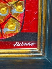 Original Acrylic Painting “Pineapple In Red” by Jordanne Gallery & Studio Maui
