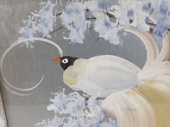 1950s MCM Birds Of Paradise Original Paintings Silverboards Pair 12.5″x15.5″