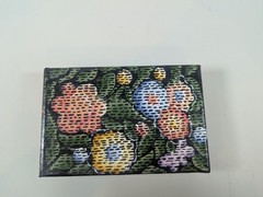 Flowers behind the screen 6in x4in x1.125in Acrylic on Canvas