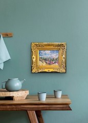 KADLIC Original Oil Painting Wildflowers Garden Impasto Gold Gilt 15″ Frame