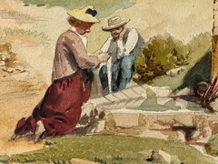 Armand BERNARD (1829-1894) – GRAND PRIX DE ROME – Lively Landscape