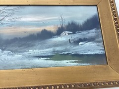 In the Manner of William Henry Chandler Winter Pastel Nice Original Frame