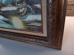 Vintage 1975 Herb Parnall Framed 23-1/4″W x 19-1/4″H Landscape Oil Painting.