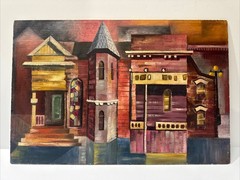 Mid Century Painting Architecture American Regionalism Historic Modernism House