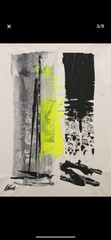 Giuseppe Panzica Abstract Painting 2815 (Fluo) – Italian Artist, Signed, W/COA