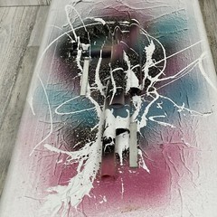 (2) 80’s Pink Green 3D Paper Texture Abstract Art Tree Snow Lone Pine MT