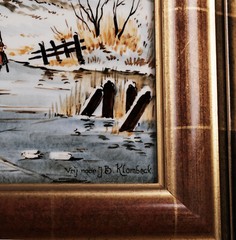 Delft Hand Painted Framed Porcelain Plaque M. C. Krieger – After J.B. Klombeck