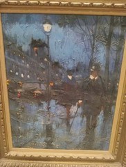 Old Vintage Oil Painting 16 x 20 (Frame 26 x 22) Fair/Poor Cond. Paint chipping
