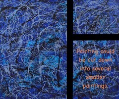Jackson Pollock style￼￼ Canvas painting￼ 72” X 60”Abstract,Modern,XL,5ftX6ft