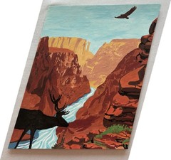 Completed paint by number picture Grand Canyon National Park 8 x 10 on cardboard