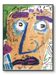 Modern Urban Man Portrait Purple Neo Expressionism Original Art 11×14 Canvas -1