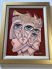 Ricardo Maya Original Painting Authentic Cuban Modernist Nicaragua Abstract 16″