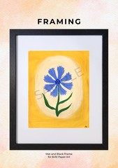 Daisy Cat Flower Original Acrylic Painting Whimsical Cat Art 8×10 Sienna Gold