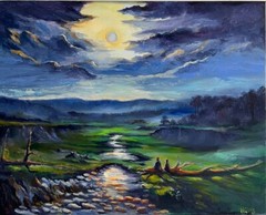 Original PAINTING OIL, 20×16 inches, WALL ART DECOR, HOME GIFT, Signed Painting
