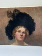 JEAN PAUL SELINGER PAINTING PRETTY WOMAN FEMALE MODEL LISTED FAMOUS ANTIQUE OIL