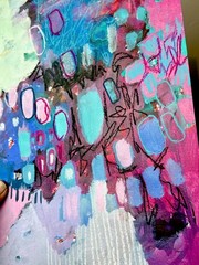 Emilia Bachelier Contemporary Abstract Teal 9×12” Original Art on Paper