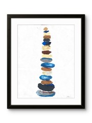Original Spa Stone Art 11×14 Modern Abstract Zen Rocks Painting Fine Paper