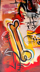 JEAN MICHEL BASQUIAT 28×20 in. Painting on canvas (Untitled) signed & stamped