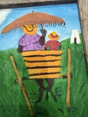 Charlotte C Clayton local Oil Painting Folk Art Signed