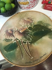 ROUND CLOTH FLORAL ART WALL HANGING FROM HAWAII BY YANGTZE DEZIGN