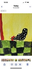 Harlem Renaissance American Folk Art Type Painting 14×11 „Read“