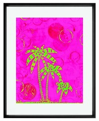 Palm Tree 11×14″ Matted Art Print Key West Lilly Pulitzer Tropical Pink Green