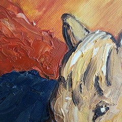 Original Oil Painting Running Wild Horse Expressionist Sunset Equine 16×20 Frame