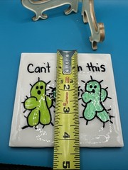 Hand Painted Porcelain Tile Cant Touch This Cactus Tile
