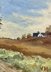 Impressionist Valdemar Hartnack Summer Landscape With Field Path And Farmhouse