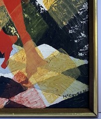 Vintage Original Mid Century 1969 Disco Dancing Painting by McGovern Signed