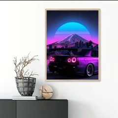 1 piece jdm car wall art canvas poster decor 11.8inch*15.7inch