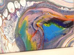 Original Acrylic Pour Painting 9×12 Abstract Fluid Art Vibrant Modern Wall Decor