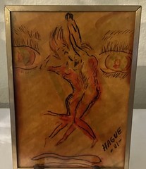 Vintage Abstract Art Work Stylized Face with Man/Woman Signed “Hague” ‘81