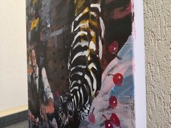 „Bartender Paris“ 140-70-3.8cm Arcyl and oil on canvas