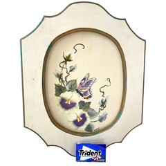 Vnt Hand Painted Floral & Butterfly Framed Artwork Wall Art Cottage Fairycore