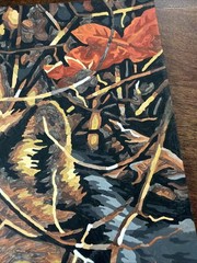 OOAK Paint By Number Wolf Painting Animal Among Birches Fall Leaves 11” X 14”