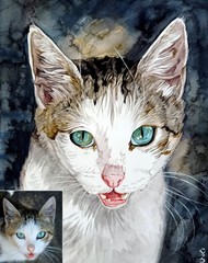 Commissioned Pet Portrait from your Photo Custom Painting