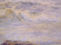 19th c. Seascape Rocky Coastal Watercolor Painting by Granville Perkins