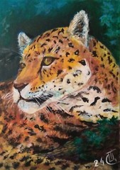 Original painting „Predator“. Acrylic on cardboard. 5×7 inc. Handmade. 2024.