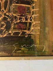 Beautiful Oil Painting On Abstract Panel To Identify Lyrical Abstraction 1970