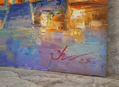 Amalfi Coast art Original painting IMPRESSIONISM Oil on panel by S Chernyakovsky