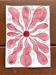 Original Strawberry Boho Flowers Painting by Alannah Dyer- Art 5×7 in. Plants