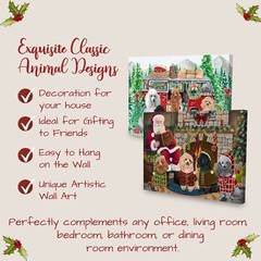 Poodle Dog Canvas .75″ Personalized Digital Painting Christmas NWT